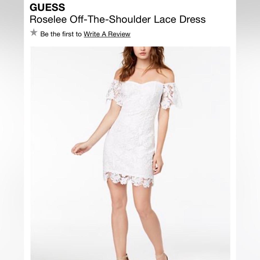 Guess crochet white dress